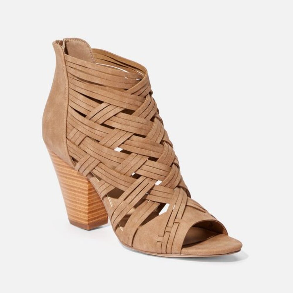 JustFab Cant Be Tamed Cage Booties Size US12 Wide Width Heeled Sandal